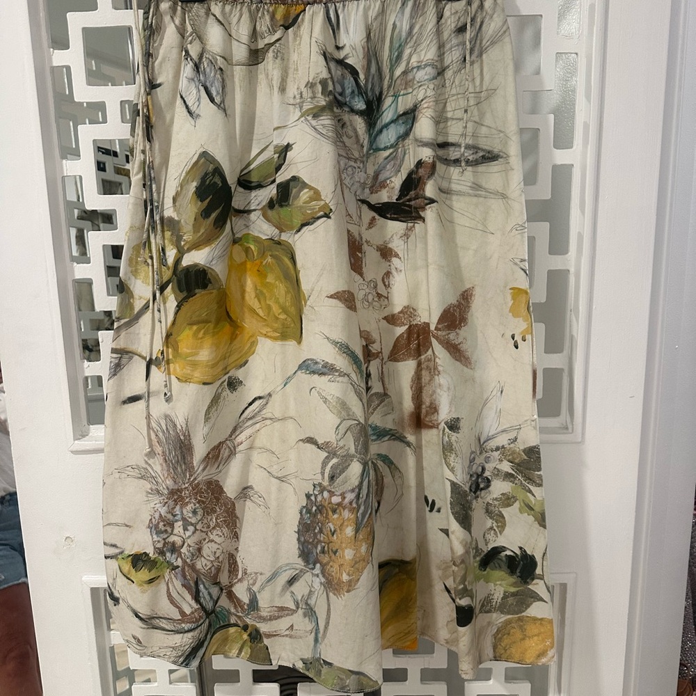 Zara A-Line Skirt with Botanical Print